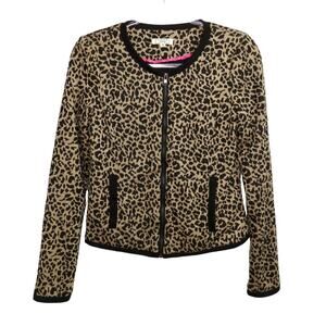 Urban Outfitters Y2k Leopard Print Zip Up Jacket Medium